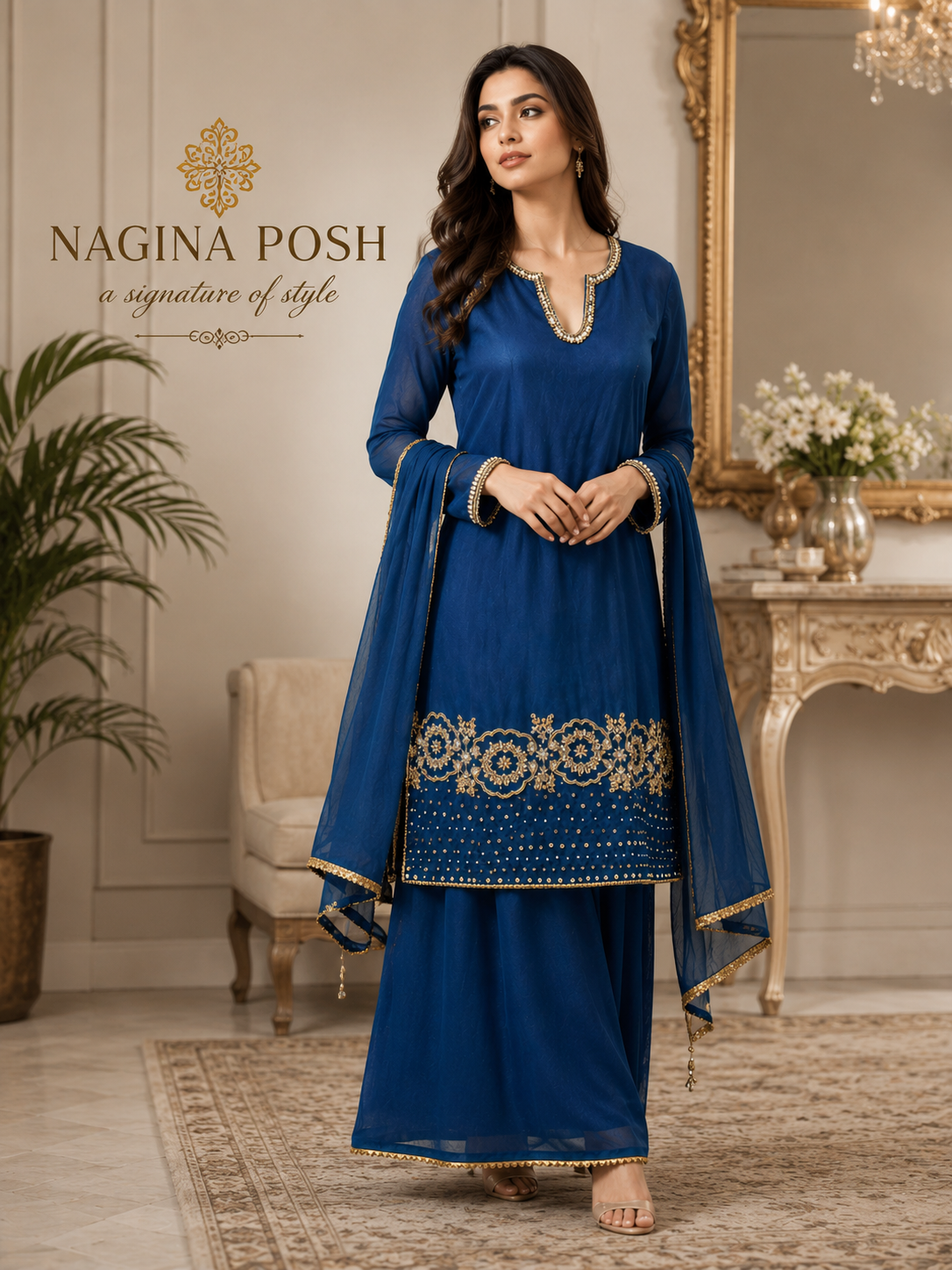 Chiffon Embroidered 3-Piece