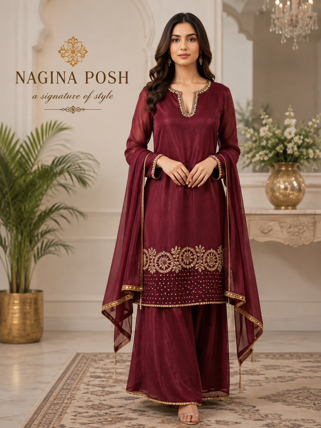 Chiffon Embroidered 3-Piece