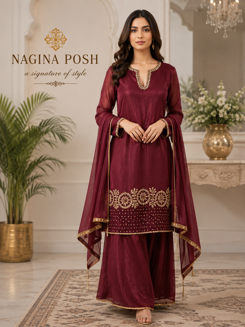 Chiffon Embroidered 3-Piece