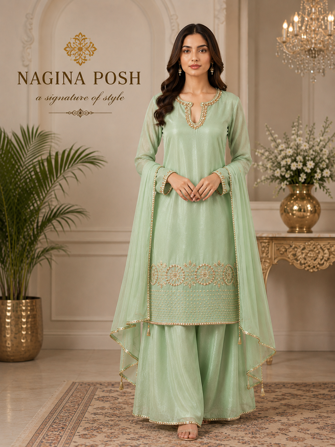 Chiffon Embroidered 3-Piece